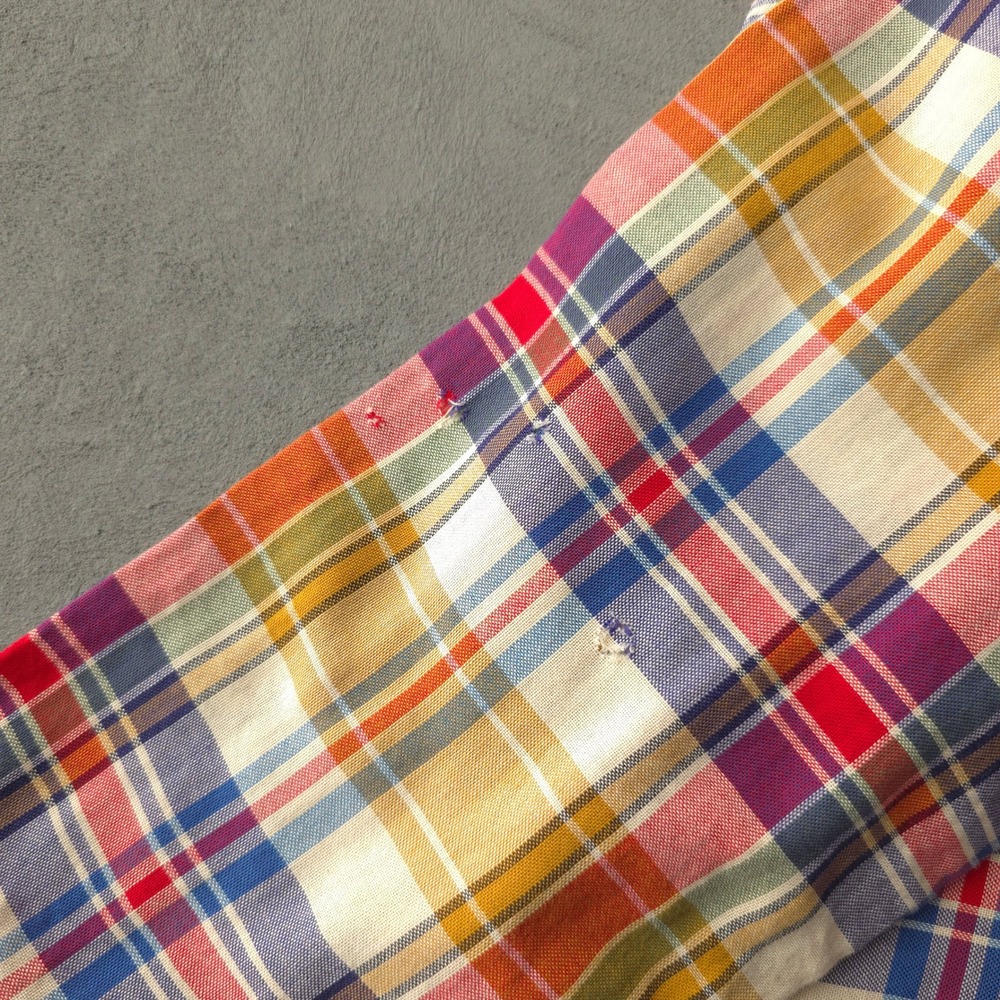 Vintage 1960s Gant Multicolor Plaid Button Down Shirt The Hugger Tapered Body - Picture 8 of 13